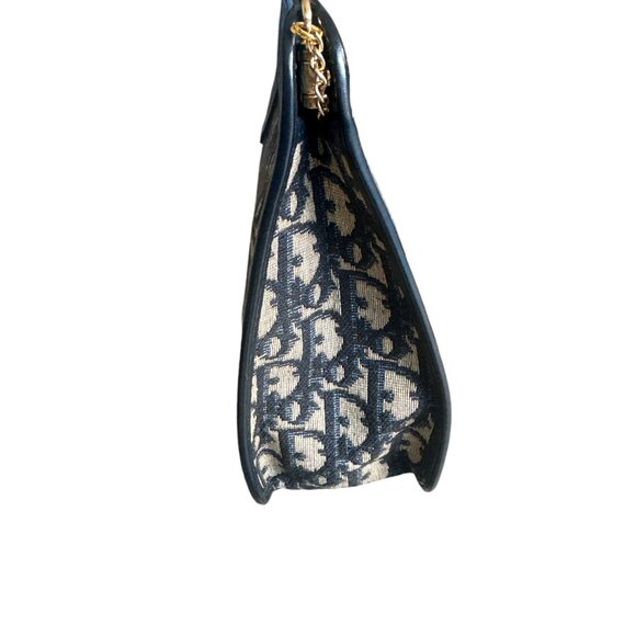Christian Dior Blue/Beige Canvas Clutch Bag - Picture 6 of 12
